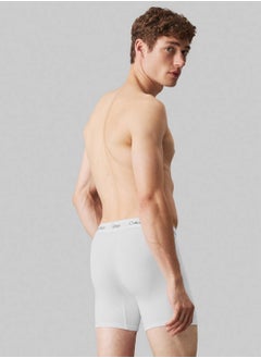 CALVIN KLEIN Men's 3 Pack Boxer Briefs - Cotton, Multicolour  - Image 3