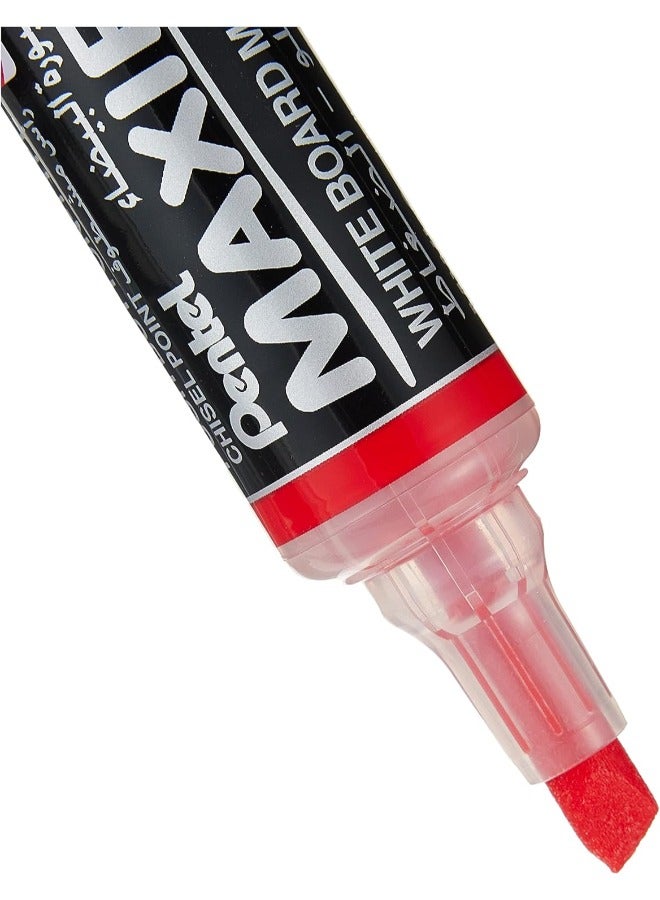 Pentel Maxiflo Medium Chisel Tip White Board Marker 6-Pieces, Multicolour - Image 2