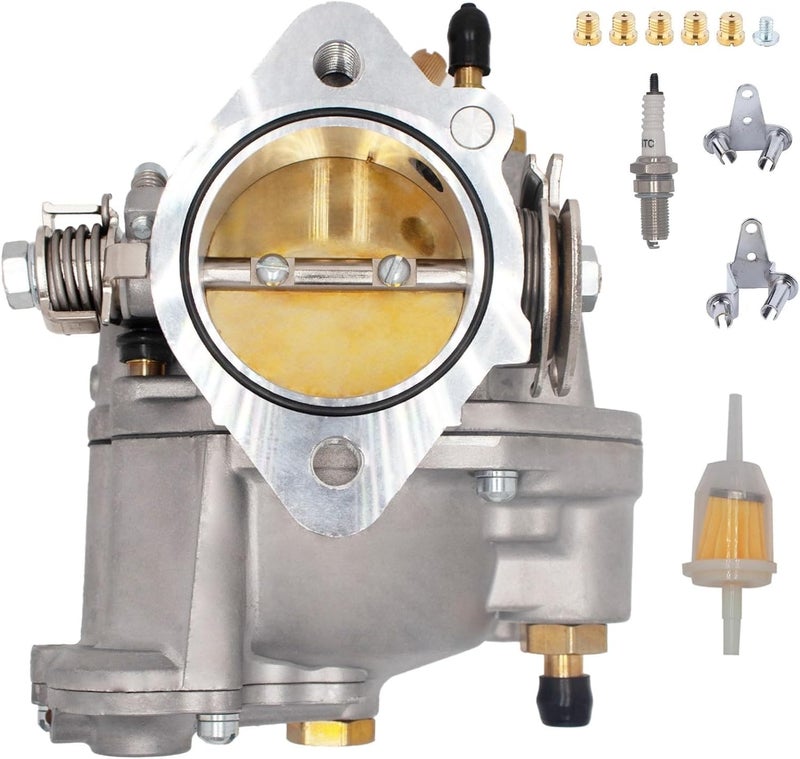 JIK New Super E Carburetor for Harley Big Twin & Sportster S&S Shorty Carb 11-0420 with Fuel Filter and Spark Plug - Image 1