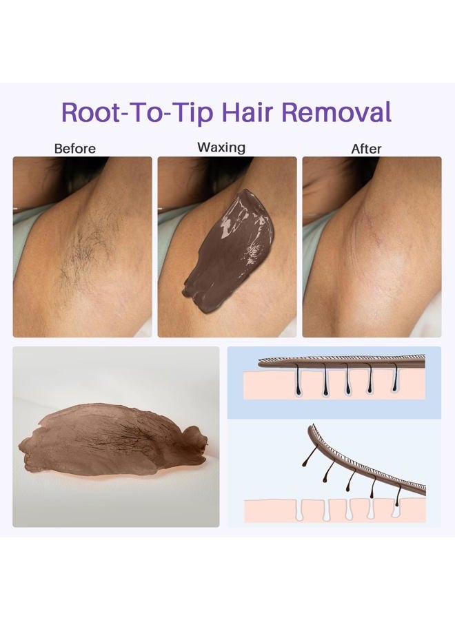 BLITZWAX خرز شمع صلب لإزالة الشعر 1 رطل تركيبة مرنة حبوب شمع الشوكولاتة للجسم بالكامل، الوجه، البيكيني، الساقين، الإبط، الظهر إعادة تعبئة كبيرة لشمع الجسم للنساء والرجال في المنزل - Image 3