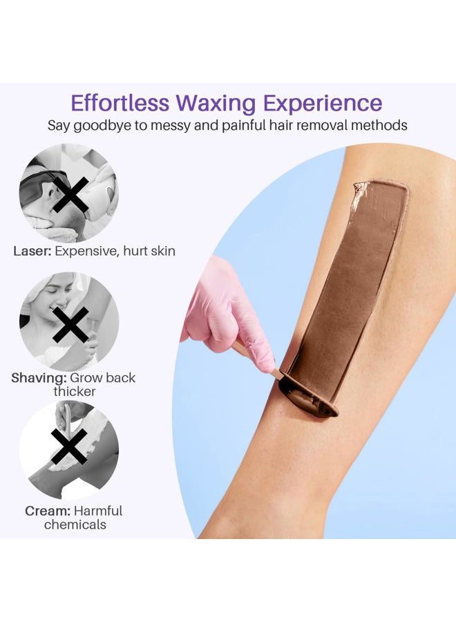 BLITZWAX خرز شمع صلب لإزالة الشعر 1 رطل تركيبة مرنة حبوب شمع الشوكولاتة للجسم بالكامل، الوجه، البيكيني، الساقين، الإبط، الظهر إعادة تعبئة كبيرة لشمع الجسم للنساء والرجال في المنزل - Image 5