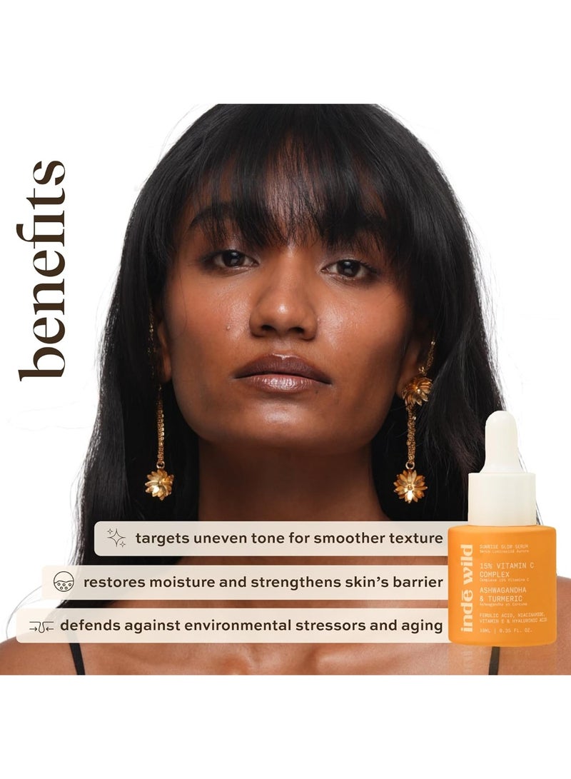 indē wild Power Players Giftbox | AM & PM Serum Duo | 10ml Each | 15% Vitamin C, Bakuchiol & Ayurvedic Actives | Hydrating, Brightening & Anti-Aging | Skin Barrier Repair - Image 3