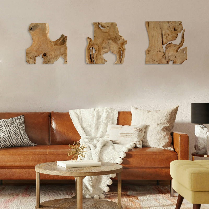 NAHARO Natural Wood Wall Art - Handcrafted Rustic Decor, Frameless Design for Living Room, Bedroom, Kitchen, or Office - Unique Organic Charm for Your Home - Image 3