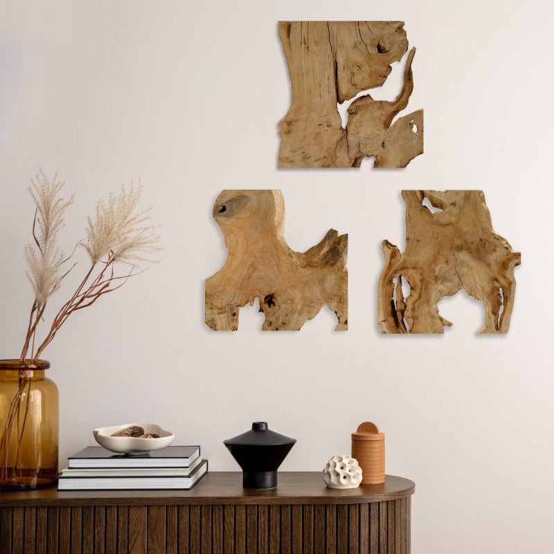 NAHARO Natural Wood Wall Art - Handcrafted Rustic Decor, Frameless Design for Living Room, Bedroom, Kitchen, or Office - Unique Organic Charm for Your Home - Image 1