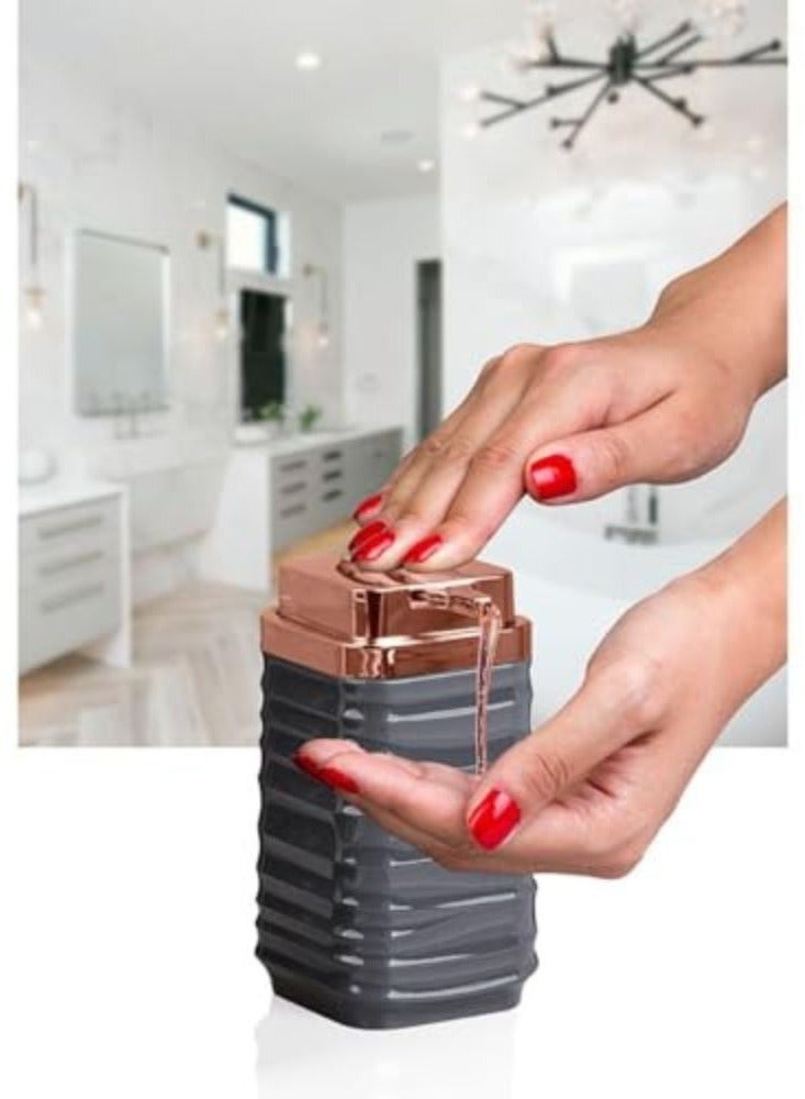 Elegance Acrylic Square Soap Dispenser For Bathroom Countertop Dishwasher Soap Dispenser Rose(Kitchen, Bathroom) Gray - Image 2