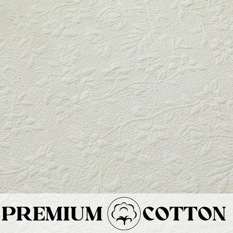 Brandream Cream Yellow White Ruffle Quilted Throw Blanket Cotton Throws for Bed Couch Daybed 47 X 60 Inch Decorative Blankets - Image 5