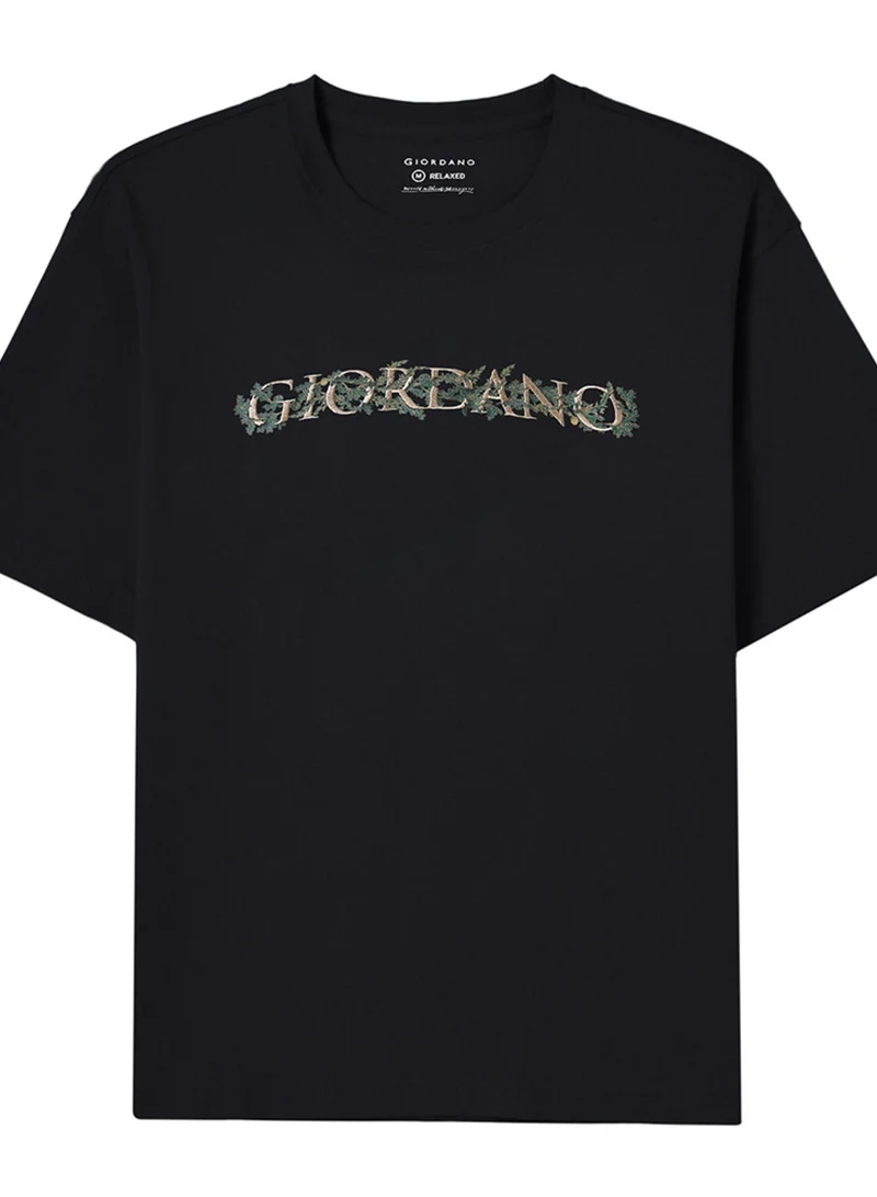 جيوردانو Men’s Relaxed Fit Printed Crew Neck Cotton Jersey Tee