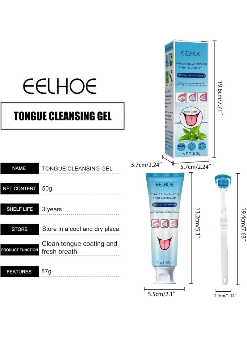 EELHOE Tongue Cleaning Gel with Brush | Oral Care Removes for Oral Odor Fresh Breath Tongue Coating Cleaning Bad Breath Treatment for Adults - Image 4