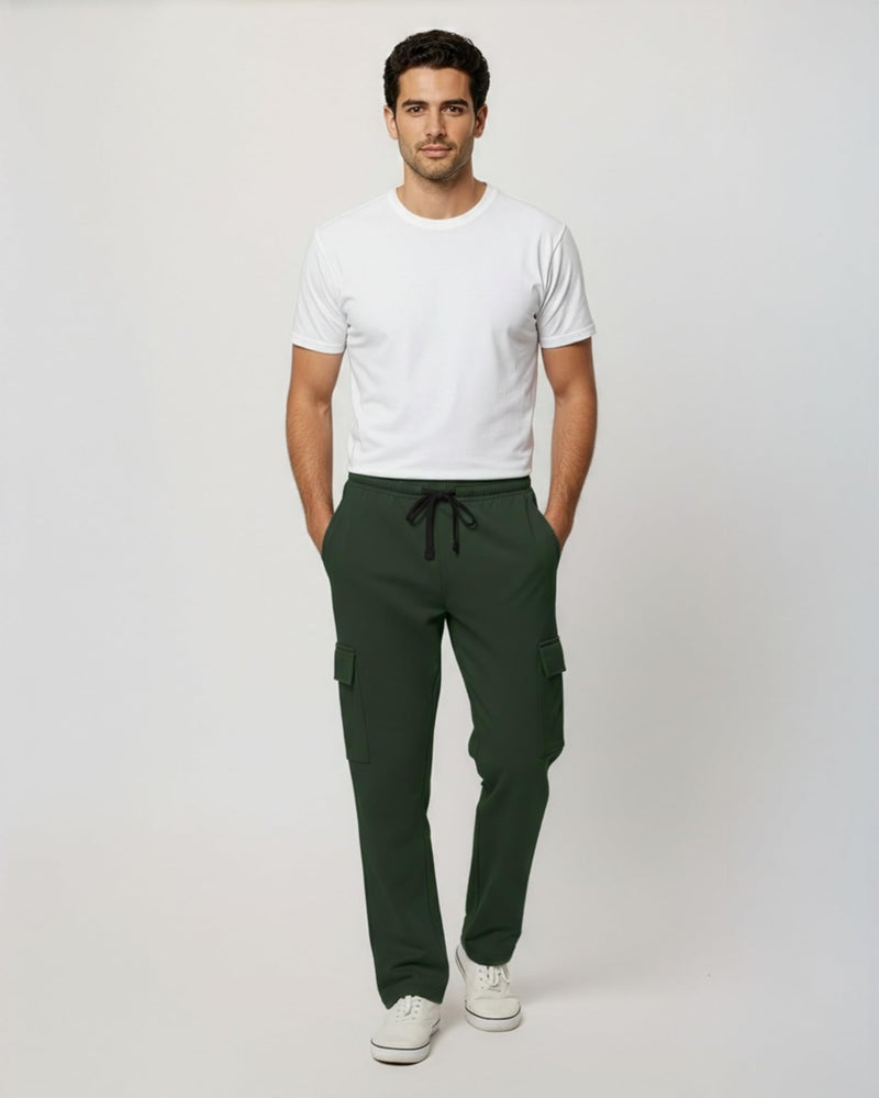 REALESSENTIALS Real Essentials 3 Pack: Men's Tech Fleece Open Bottom Cargo Sweatpants with Pockets (Available in Big & Tall) - Set 8, L - Image 3