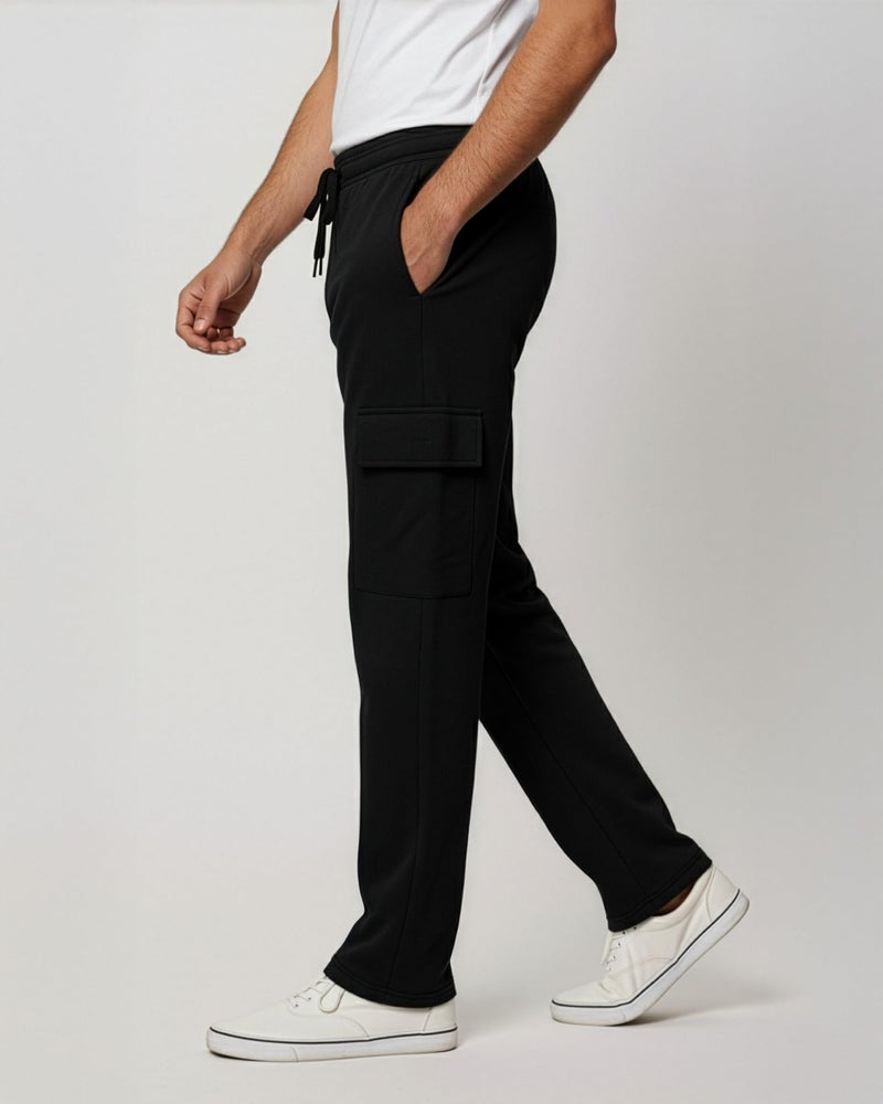 REALESSENTIALS Real Essentials 3 Pack: Men's Tech Fleece Open Bottom Cargo Sweatpants with Pockets (Available in Big & Tall) - Set 8, L - Image 5