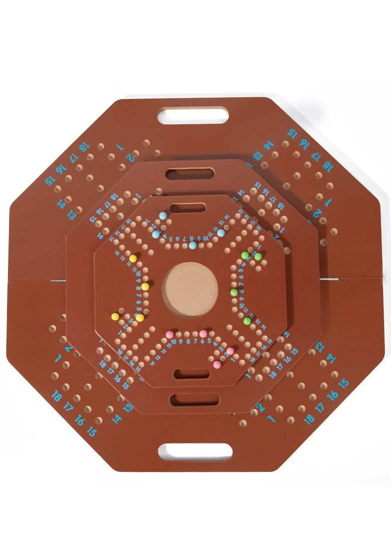 لعبة لوحة ثنائية الوظيفة (لعبة الشطرنج الطائرية) ألعاب خشبية منزلية - Image 5