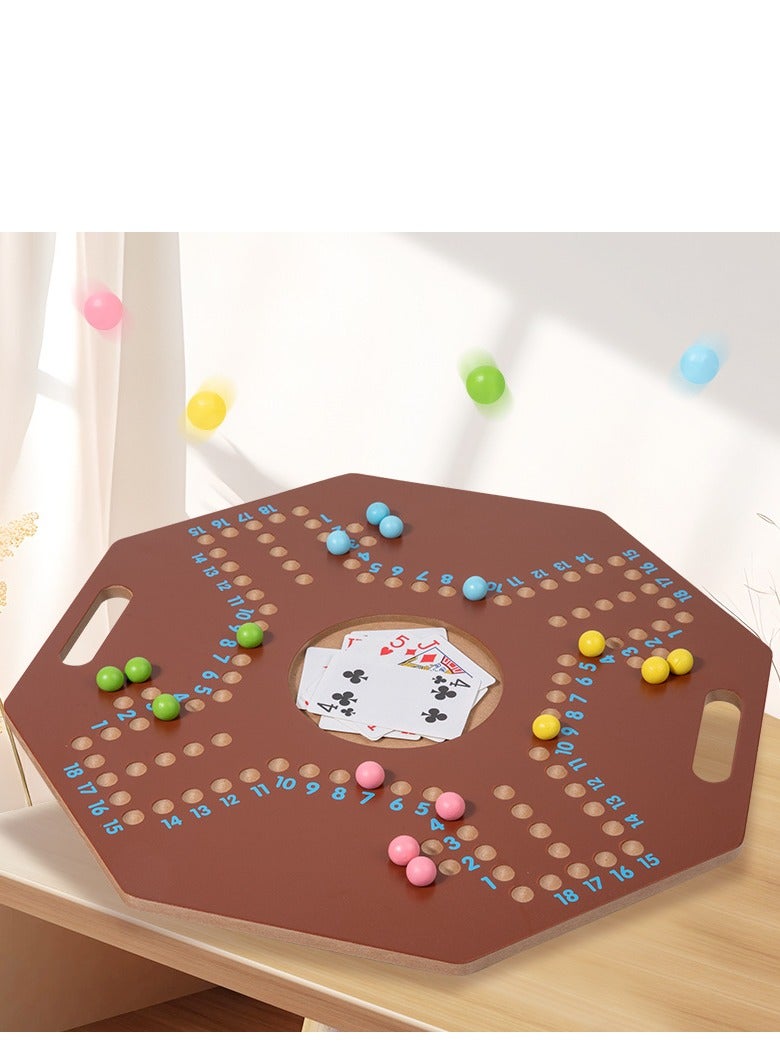 لعبة لوحة ثنائية الوظيفة (لعبة الشطرنج الطائرية) ألعاب خشبية منزلية - Image 4