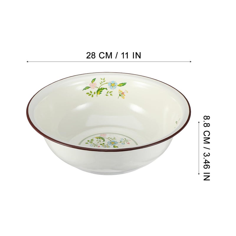 Vintage Enamel Mixing Bowl 28cm Thickened For Dough Preparation And Food Storage - Image 3