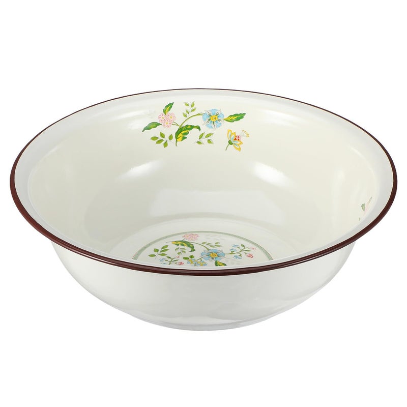 Vintage Enamel Mixing Bowl 28cm Thickened For Dough Preparation And Food Storage - Image 2