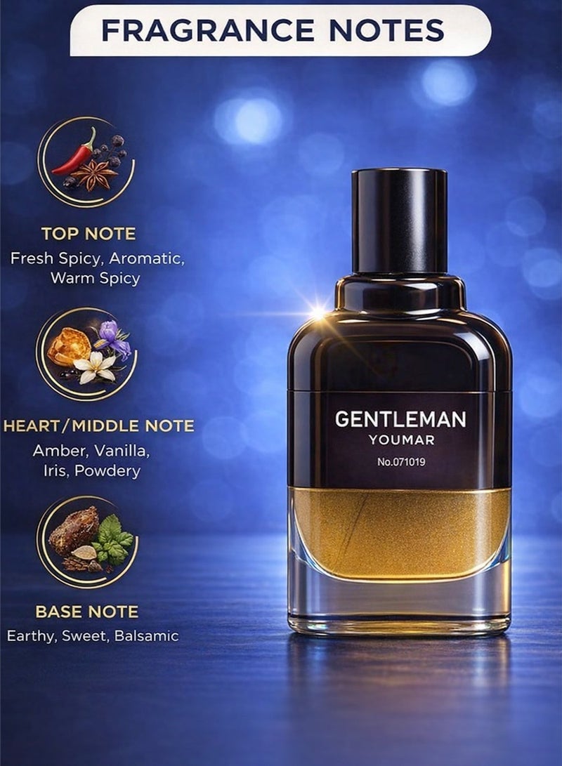 يومار جنتلمان رقم 071019 عطر رجالي فاخر 100 مل – عطر عطري بودري بلمسات بلسمية | هدية فاخرة تدوم طويلاً له - Image 2
