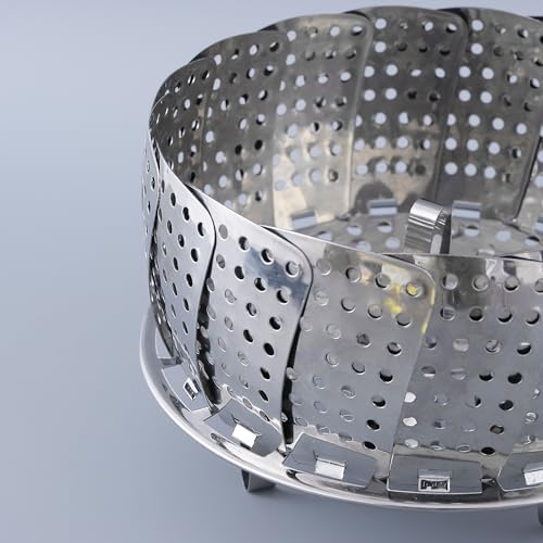 UMAI Stainless Steel Vegetable Steam Cooker | Double Layer | Foldable Baby Food Steamer for Vegetable Cooking | Rust & Stain Resistant | 9"- 23 Cm | Fit Various Size Pots - Image 5