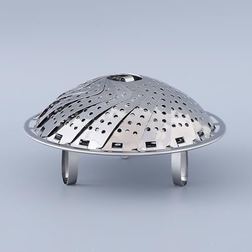 UMAI Stainless Steel Vegetable Steam Cooker | Double Layer | Foldable Baby Food Steamer for Vegetable Cooking | Rust & Stain Resistant | 9"- 23 Cm | Fit Various Size Pots - Image 2