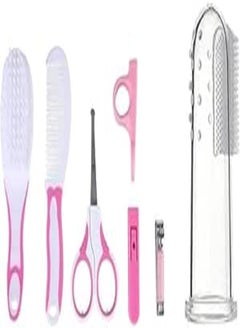 Generic Finger Toothbrush 1 Pc (free) Plastic and Metal Baby Nail Kit, Colorful Portable Baby Grooming Kit, for Baby Care New Parents Gifts multicolor- 
