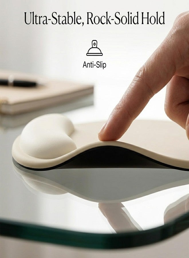 Mamfous Ergonomic Mouse Pad with Gel Wrist Rest Support, Non-Slip High Viscosity Base for Office, Gaming, Computer & Laptop - Colorful Design Desk Accessory (Solid Khaki) - Image 3