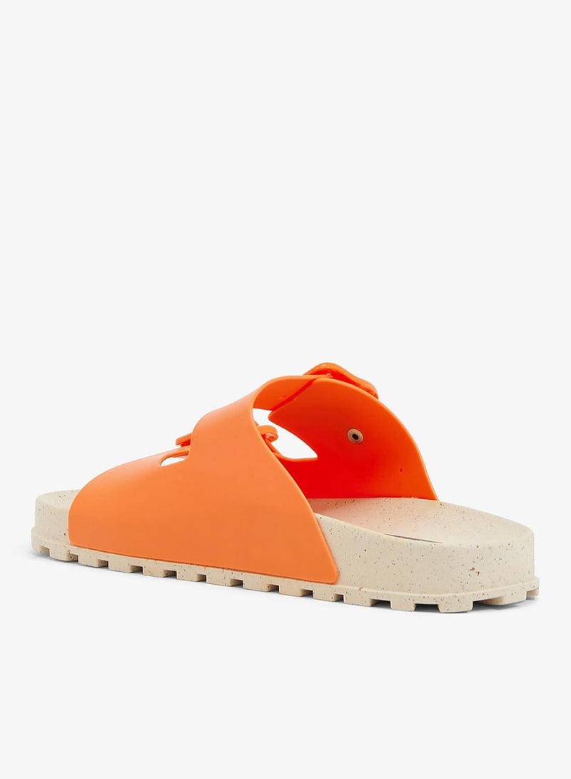 Voices Folk Women'S Birken Style Sandal With Adjustable Strap - Natural/Orange - Image 2