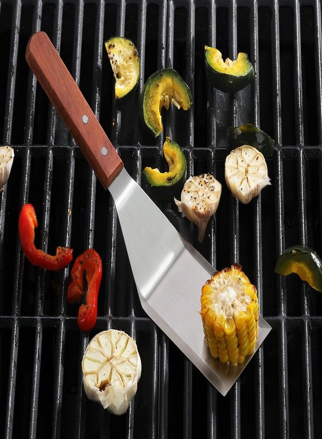 نيو ستار فود سيرفيس ملعقة تقليب/مقلاة هامبرغر شديدة التحمل بمقبض خشبي من نيو ستار فود سيرفيس 36299، مزودة بحافة قاطعة، 11.5 بوصة - Image 5