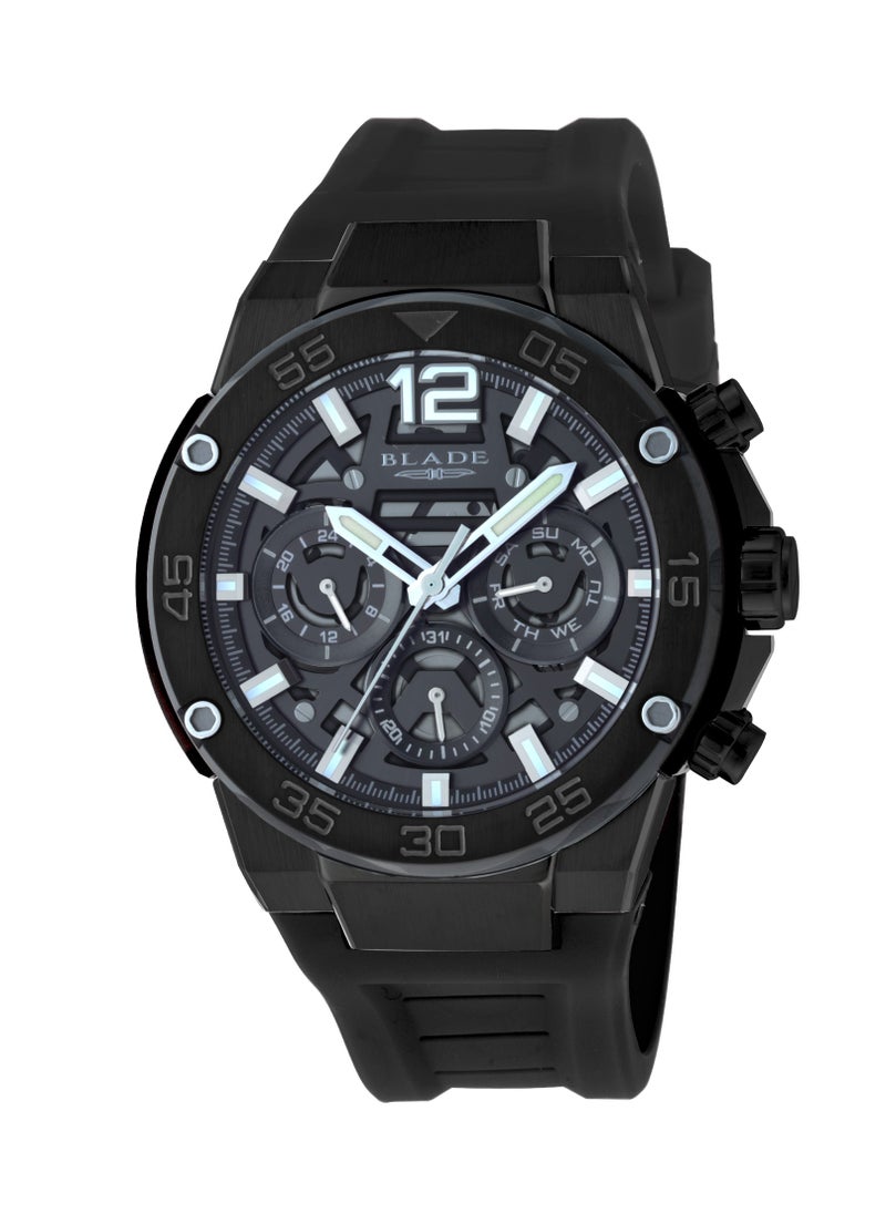 Blade - BLADE Swift Noir 3667G5NNN SS & Silicone Strap Multifunction Men's Watch - Image 1