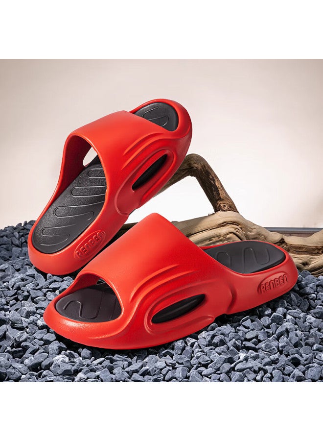 Iqgd Slippers For Men And Women, Home Couple Style, Indoor And Outdoor Shower Sandals 20007 Black-red Size 36-37
