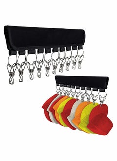 KASTWAVE 2 Pack 10 Baseball Cap Holder Hat Organizer Cap Organizer Hanger for Closet Storage for Room Closet Holder Clips to Hang Hats Ball Caps Winter Beanie Accessories  - Image 1