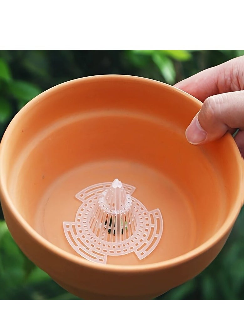 Generic - 10 Pcs Upgraded Cone Flower Pot Hole Mesh Pad, Plastic Flower Pot Hole Mesh Pad Plants Bottom Grid Drainage Screen for Prevent Soil Loss Breathable Gasket-drainage Netting for Bonsai - Image 1