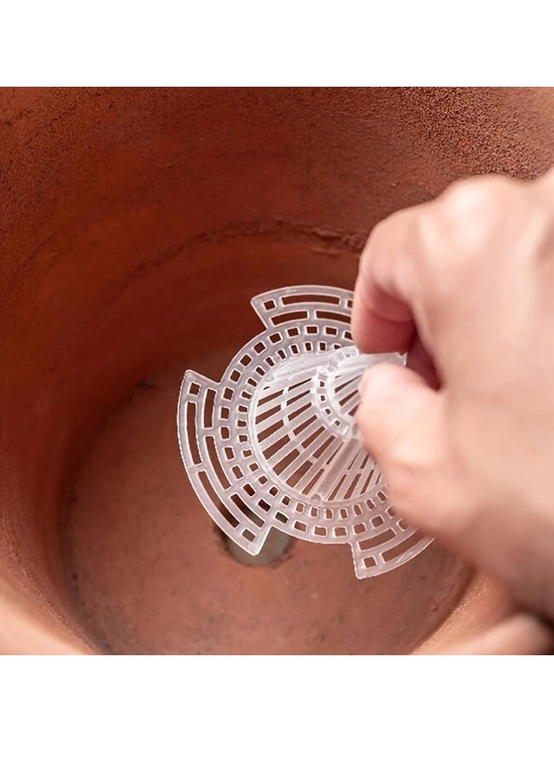 Generic - 10 Pcs Upgraded Cone Flower Pot Hole Mesh Pad, Plastic Flower Pot Hole Mesh Pad Plants Bottom Grid Drainage Screen for Prevent Soil Loss Breathable Gasket-drainage Netting for Bonsai - Image 1