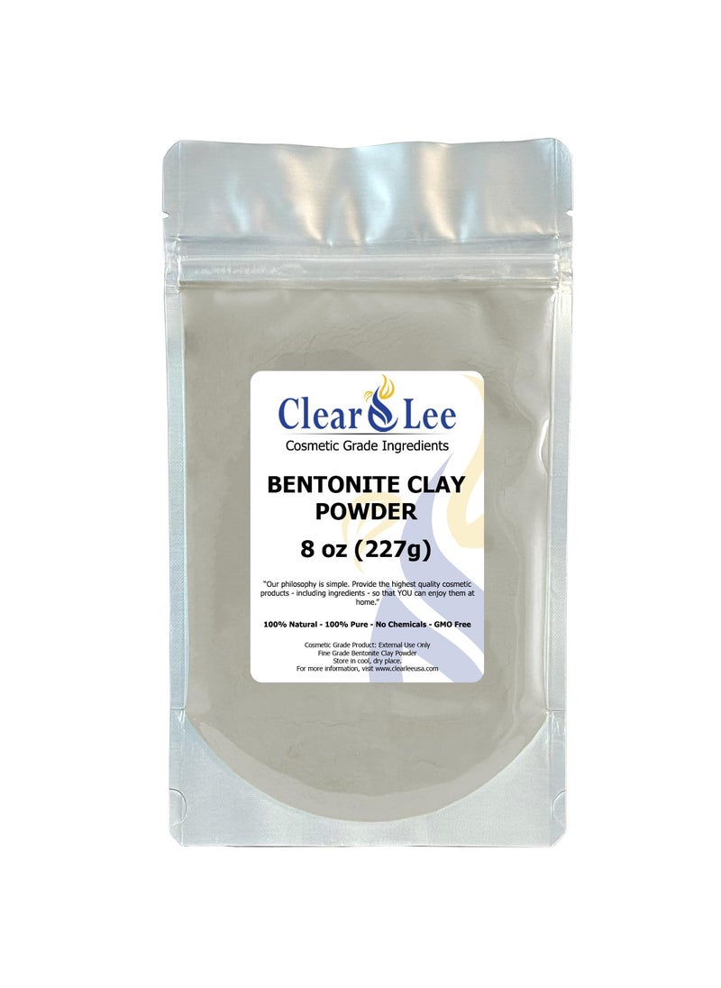 ClearLee - ClearLee Bentonite Clay Cosmetic Grade Powder - 100% Pure Natural Powder - Indian Clay - Great For Skin Detox, Rejuvenation, and More - Heal Damaged Skin - DIY Clay Face Mask (8 oz) - Image 1