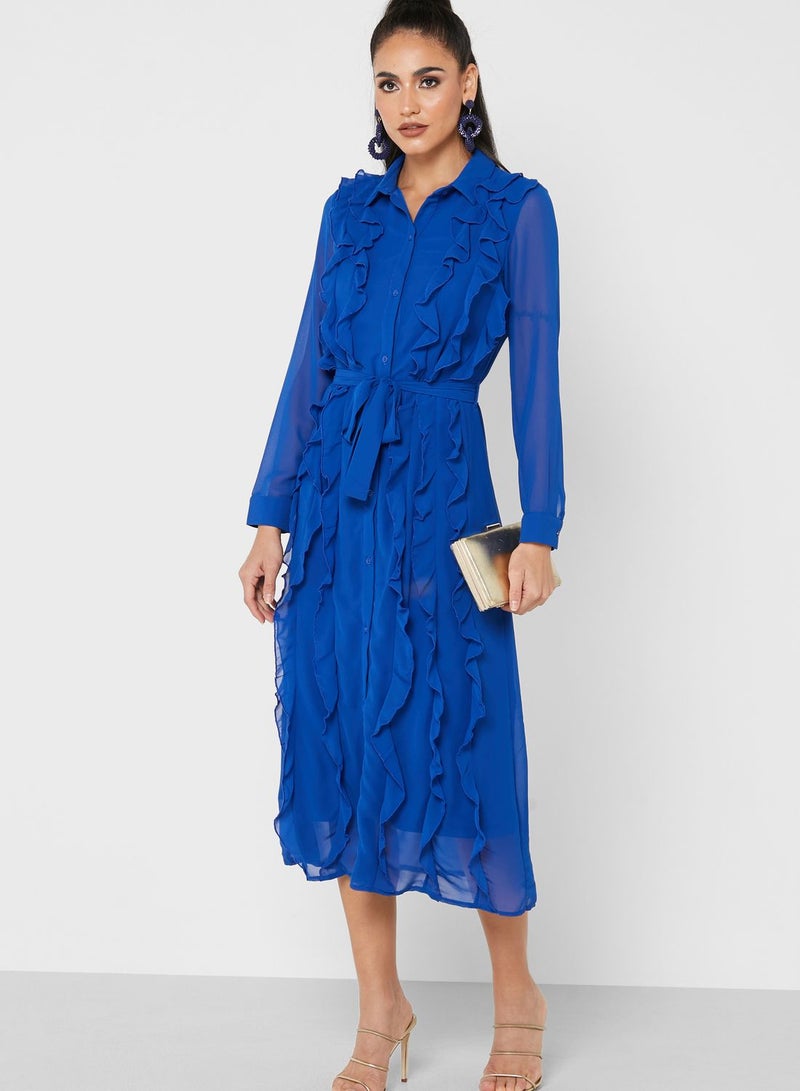 Khizana Ruffled Chiffon Dress  - Image 4