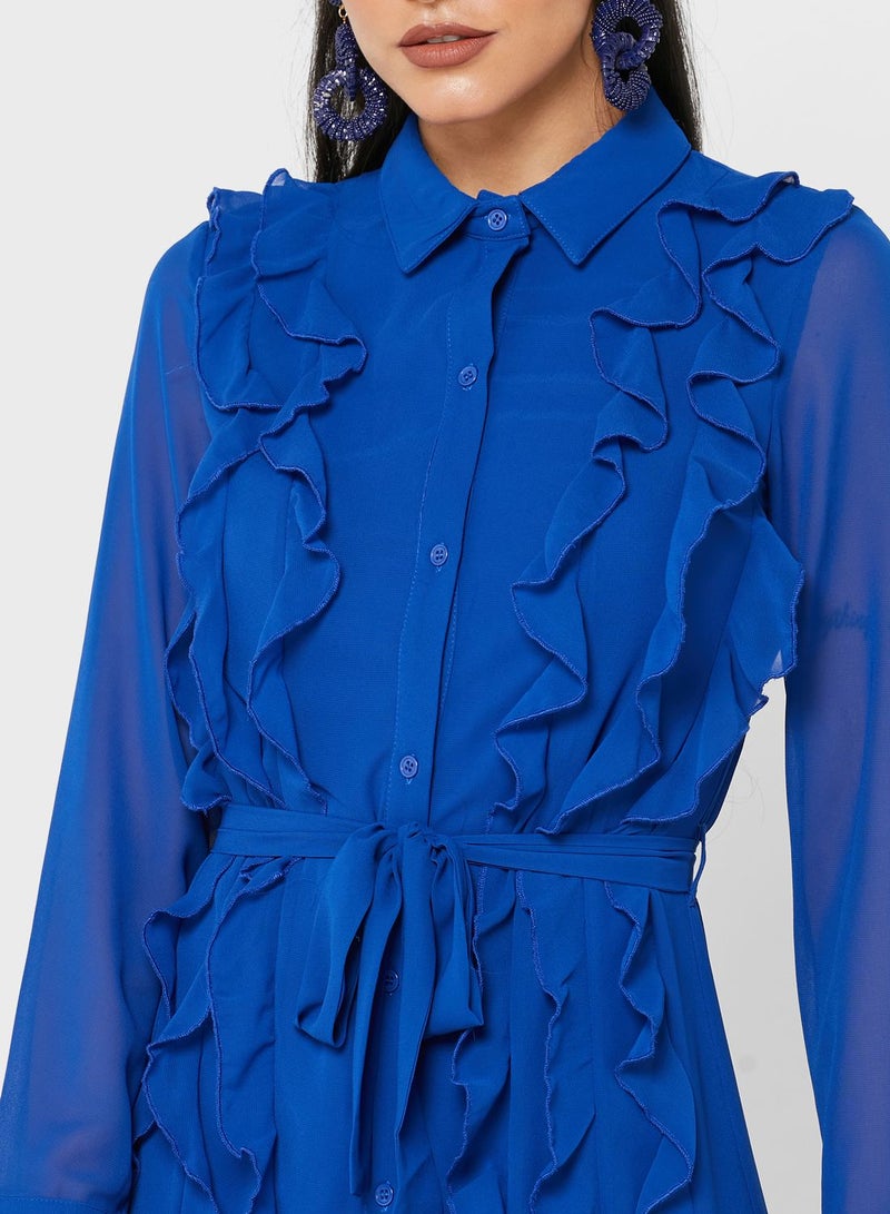 Khizana Ruffled Chiffon Dress  - Image 3