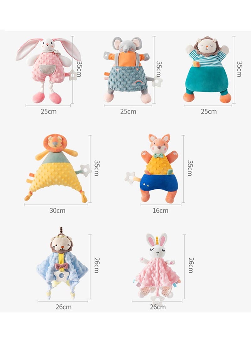 Multi-functional soothing animal shaped soft bean touched sense doll, light and soft food-grade chewable material, soothing teether (Pink Bunny) - Image 4