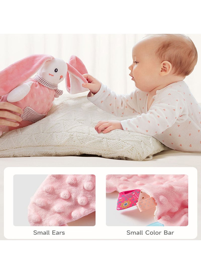 Multi-functional soothing animal shaped soft bean touched sense doll, light and soft food-grade chewable material, soothing teether (Pink Bunny) - Image 3