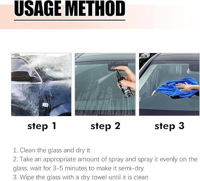 VISIONEX Car Glass Anti Fog Hydrophobic Coating Spray |Rainproof, Streak-Free Automotive Cleaner | Multipurpose Windshield Cleaning Liquid 2 - Image 5