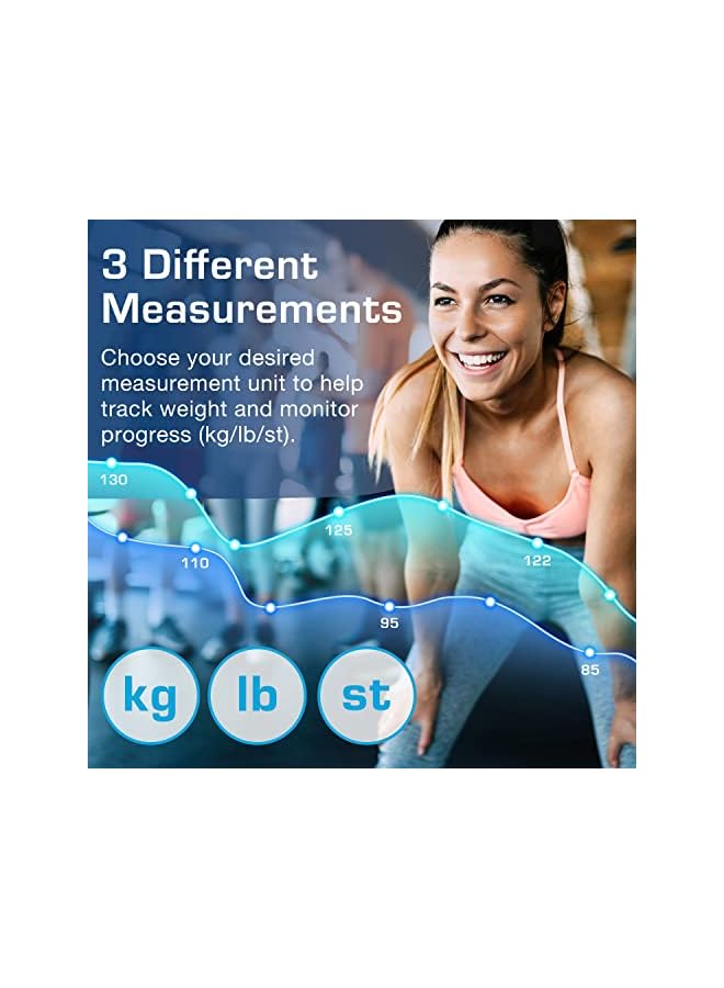 ACTIVE ERA ميزان وزن أكتيف إيرا - ميزان حمام رقمي فائق النحافة لقياس وزن الجسم مع حساسات عالية الدقة وزجاج مقسى (حجر/كجم/رطل) - Image 5