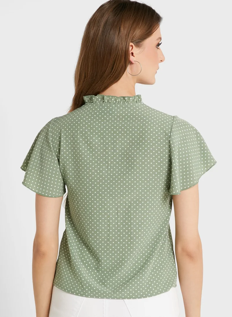 ELLA Frill Neck Top