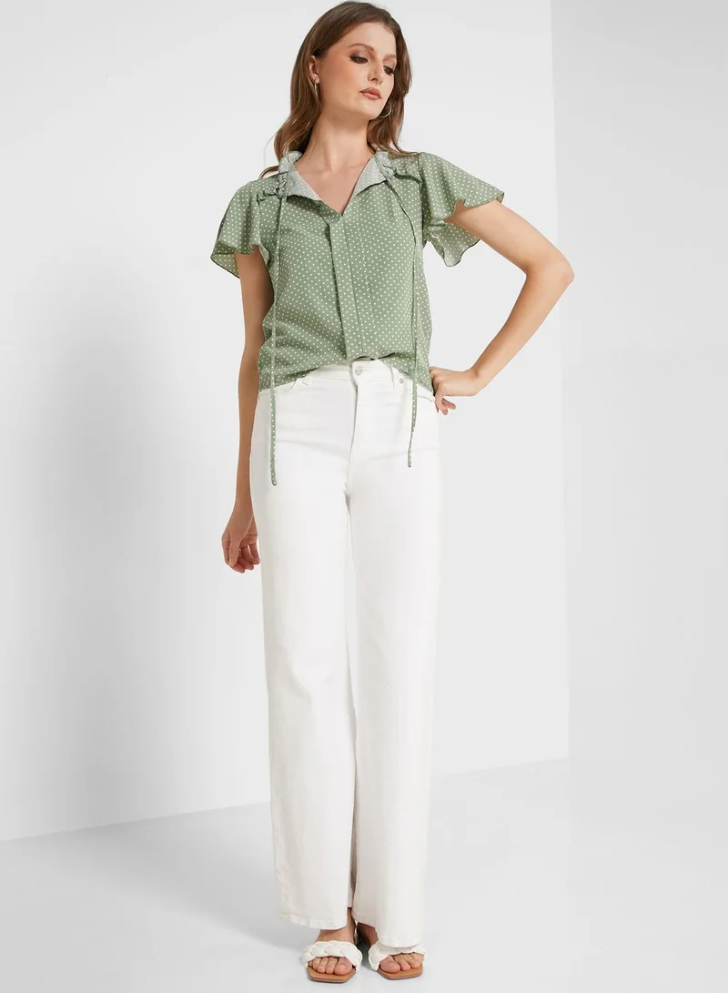 ELLA Frill Neck Top