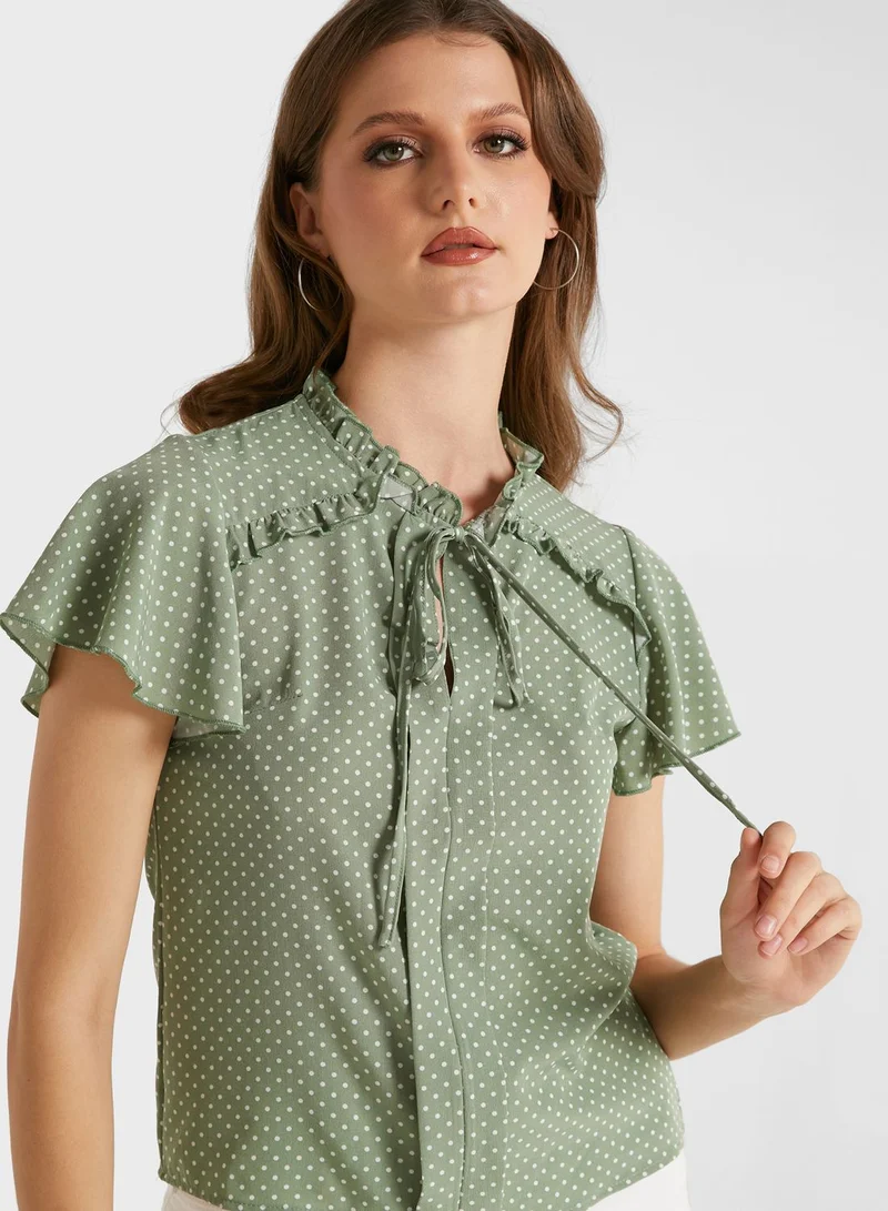 ELLA Frill Neck Top