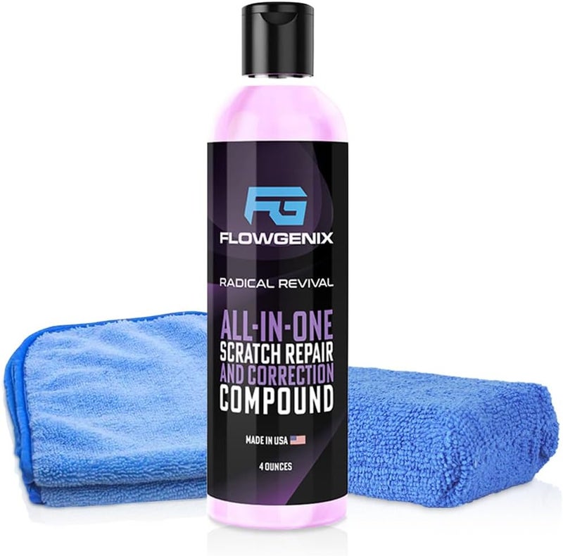 Flowgenix Instant Scratch Repair - All-in-One Scratch Repair and Correction Compound (4 oz.) - Includes 2 Microfiber Towels - Image 1