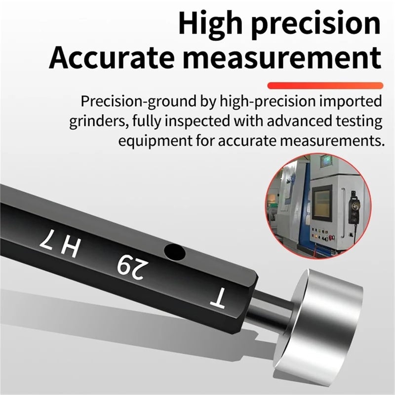 Glossy Gauge H7 Smooth Gauge Go no go Gauge Measuring Inner Diameter Gauge 2-60mm Fine Pitch Gap Test Tool(58mm-7H) - Image 3