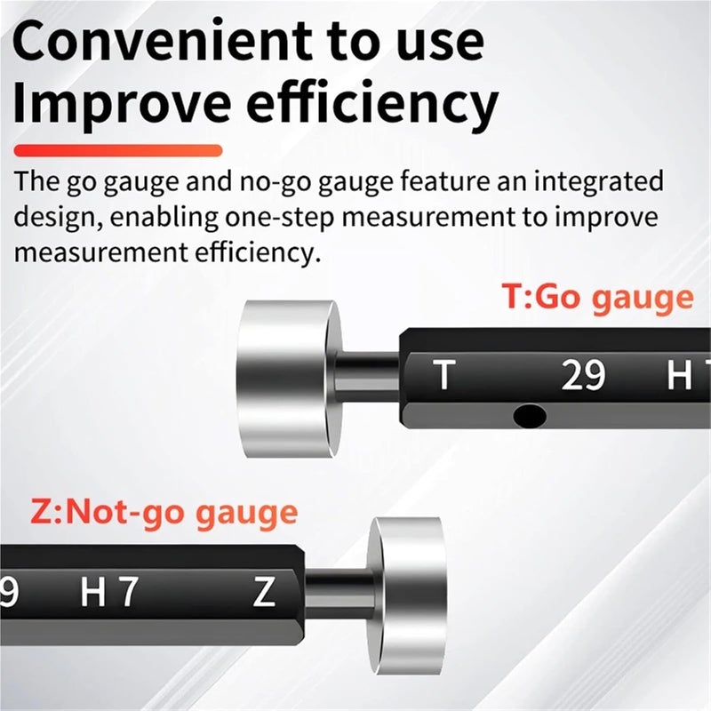 Glossy Gauge H7 Smooth Gauge Go no go Gauge Measuring Inner Diameter Gauge 2-60mm Fine Pitch Gap Test Tool(58mm-7H) - Image 4