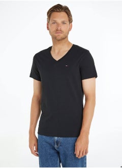 TOMMY HILFIGER Men's V-Neck T-Shirt, Black  - Image 1