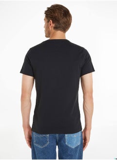 TOMMY HILFIGER Men's V-Neck T-Shirt, Black  - Image 3