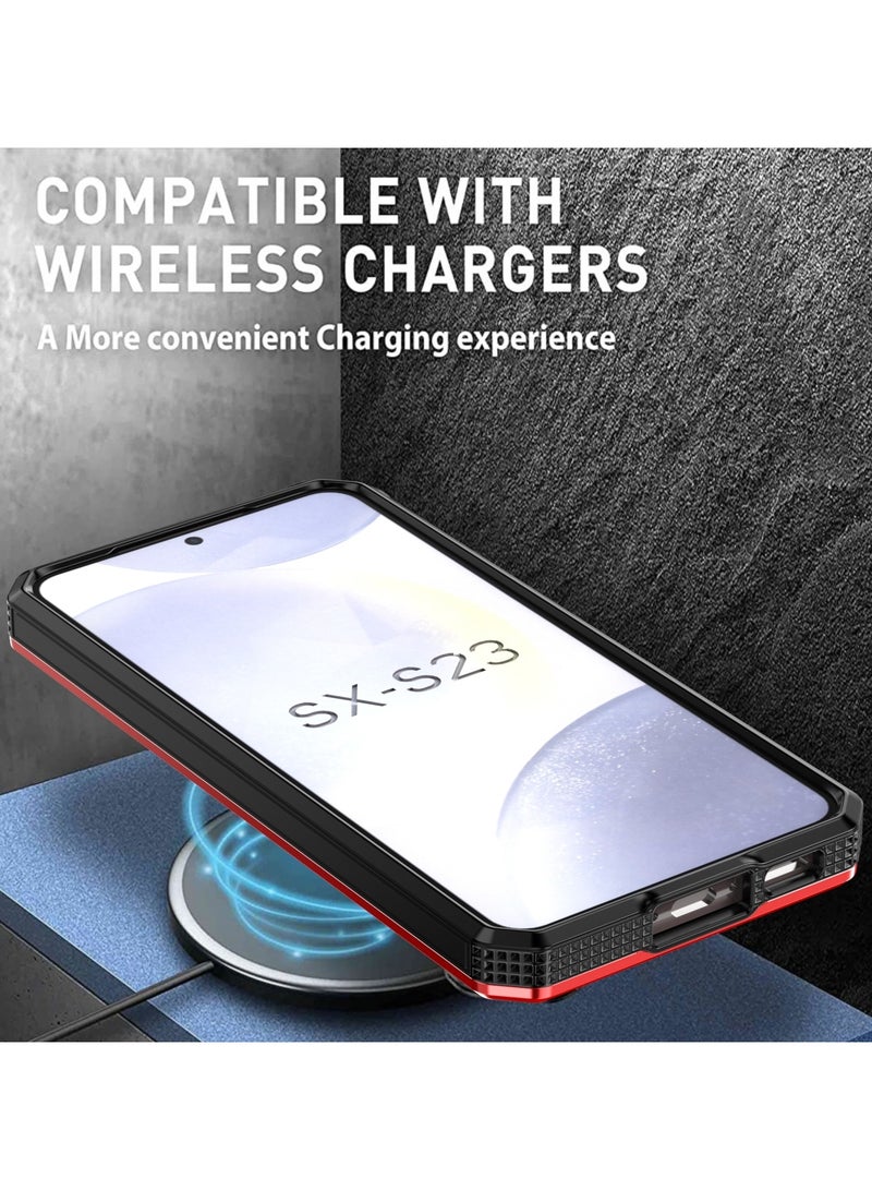 SHIELD EGYPT SHIELD EGYPT For Samsung Galaxy S24 Plus Armored II Series Mag-Safe Magnetic Holder Phone Case (Red) - Image 5