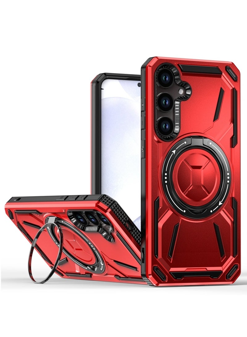 SHIELD EGYPT SHIELD EGYPT For Samsung Galaxy S24 Plus Armored II Series Mag-Safe Magnetic Holder Phone Case (Red) - Image 1