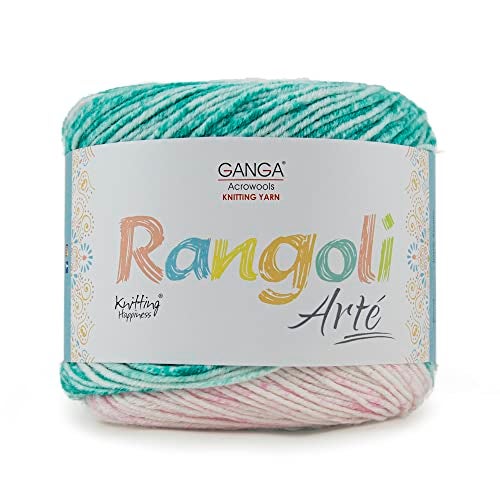 GANGA Acrowools Rangoli Arte, Premium Acrylic Ombre Yarn Cake, Shade No. RAR002 - Image 1
