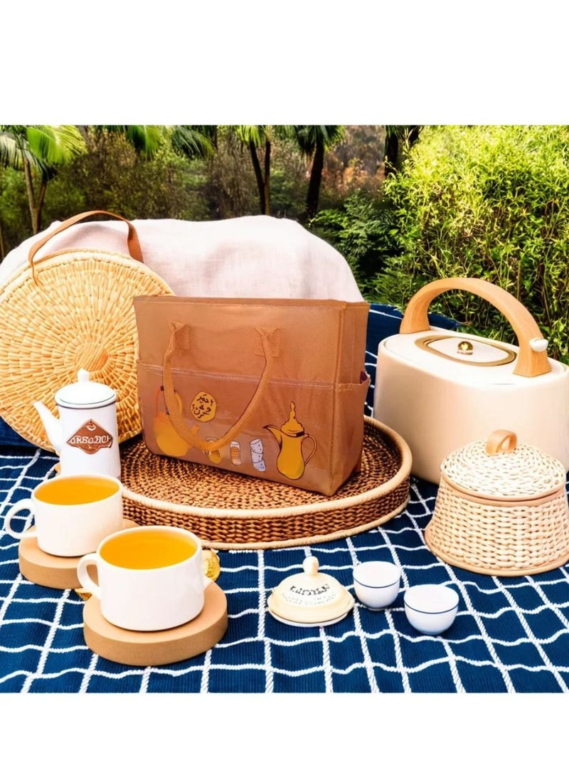 MXM Picnic Storage Tote Bag, Multi-Compartment Design, Lightweight Portable Durable Reusable Tote for Food Storage, Outdoor Activities, Trips, and Picnics  - Image 2