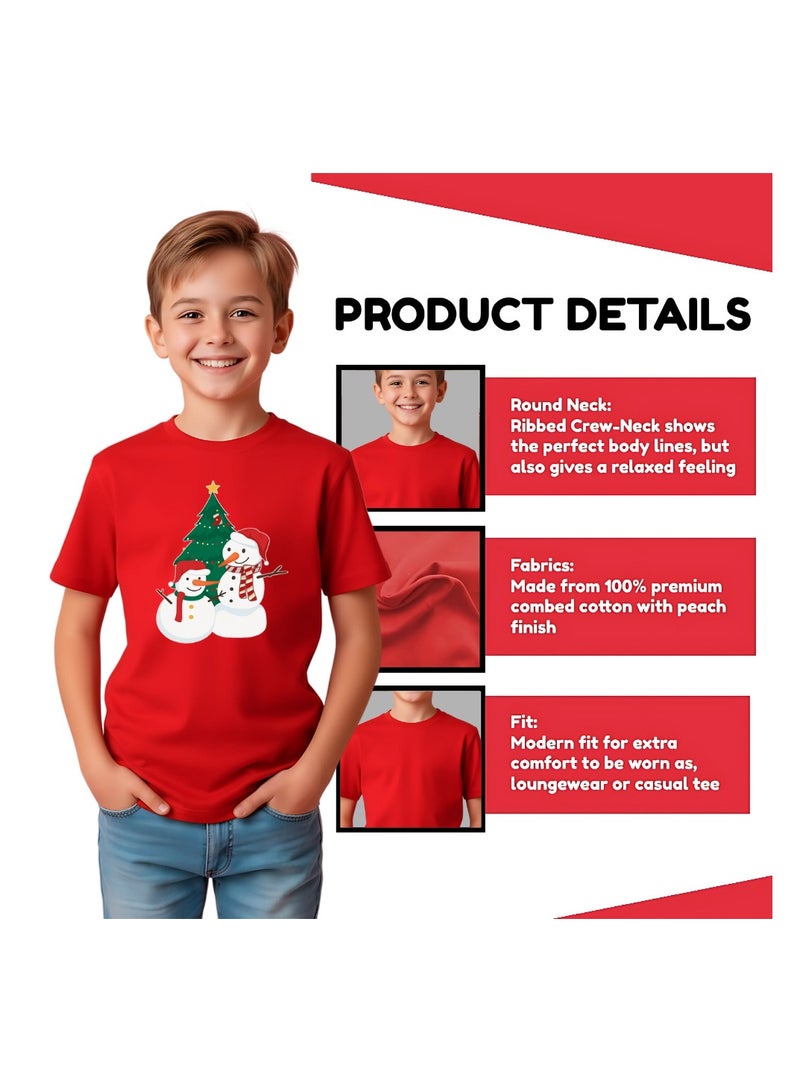 برينت شوب فور مي تي شيرت عيد ميلاد سعيد للأطفال - تي شيرت قطني بأكمام قصيرة للجنسين ورقبة دائرية - ملابس للعطلات للأولاد والبنات - تي شيرت ناعم ومريح للحفلات - Image 5